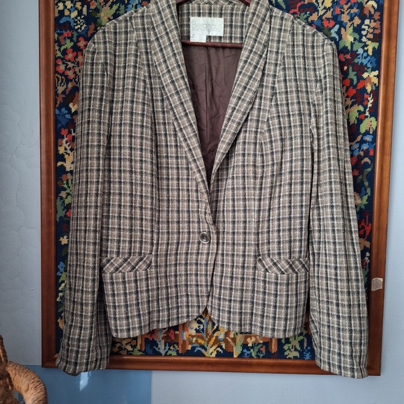 19 PLAID POCKET BLAZER BY BERGHAUS - Picture 1 of 5